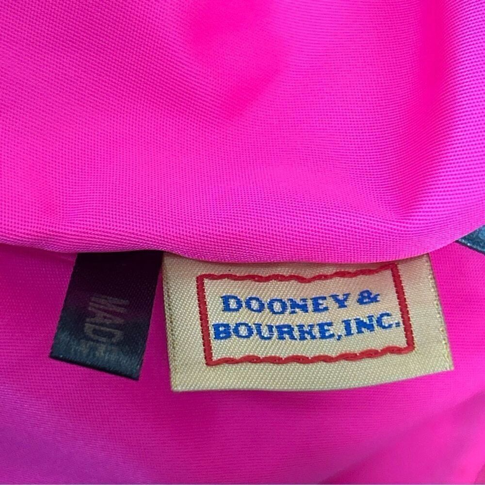 Dooney & Bourke Victoria Black Nylon Leather Trim Pink Interior Shoulder Tote - Picture 8 of 8